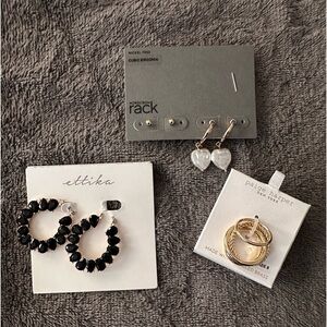 Lot jewelry earrings and ring ✨